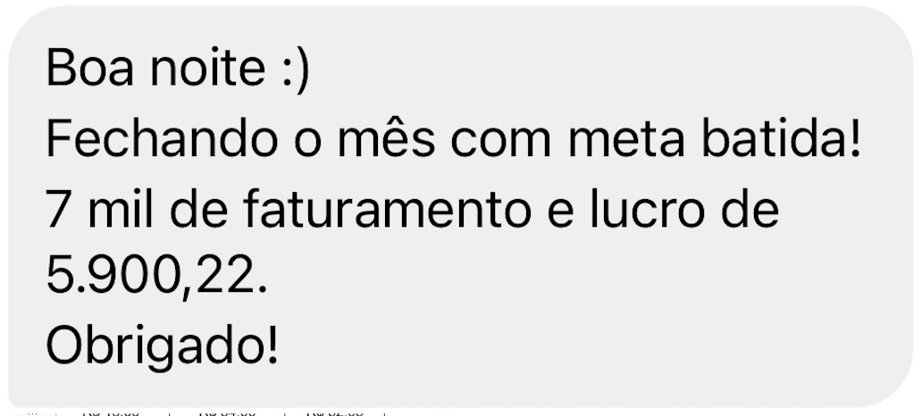 Depoimento apresentado na página original de biscoitos decorados