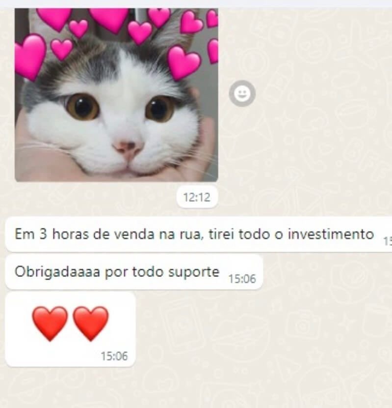 Depoimento apresentado na página original de biscoitos decorados