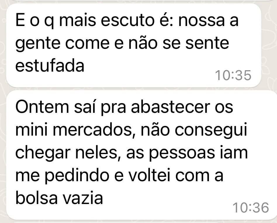 Depoimento apresentado na página original de biscoitos decorados